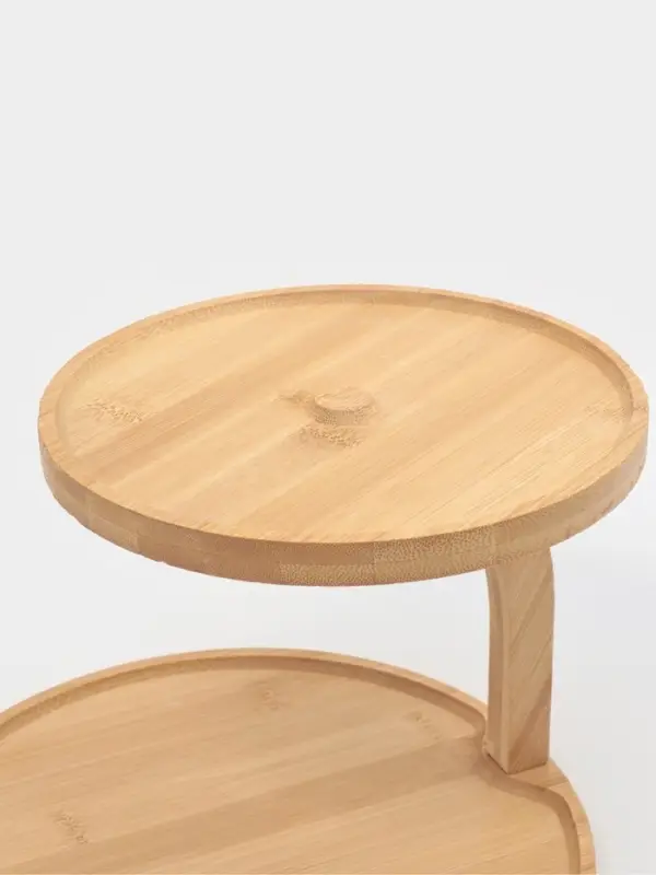 Этажерка для фруктов и десертов Доляна &laquo;Бамбук&raquo;, 2 яруса, 25&times;19.5 см, бамбук