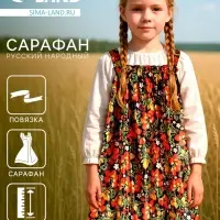 Сарафан русский народный «Русская девица», рост 134-146, черный