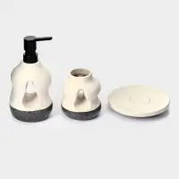 Набор для ванной SAVANNA &laquo;Изгиб&raquo;, 3 предмета, дозатор для мыла, стакан, мыльница