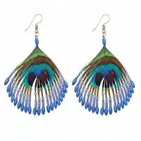 Серьги &laquo;Павлин&raquo;, 5&times;8 см, синие