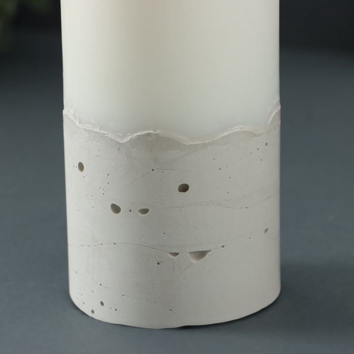 Свеча-цилиндр Свеча-цилиндр "Бетон", 6х15 см, белая