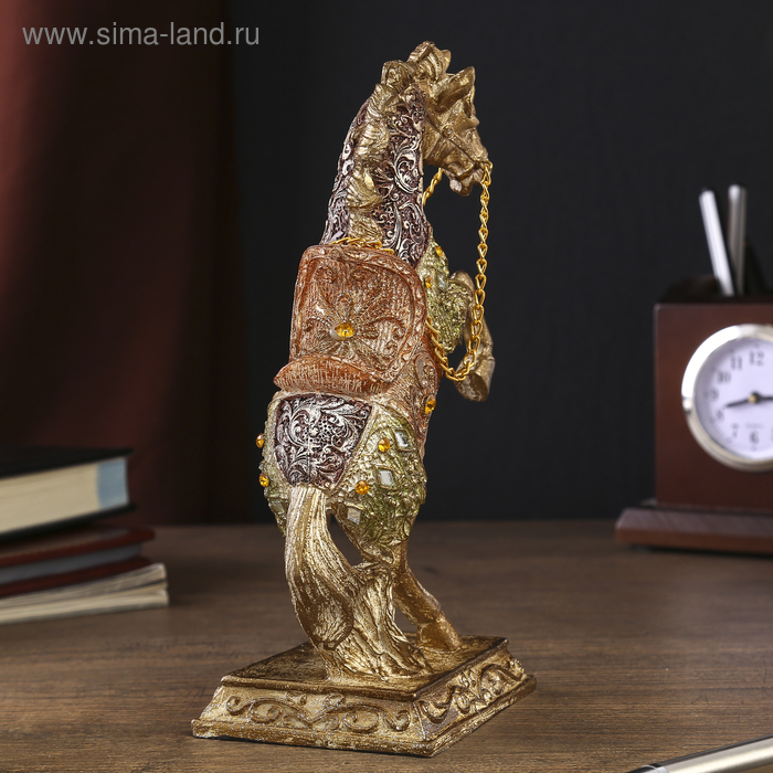 Сувенир полистоун Сувенир полистоун "Конь императора на дыбах" стразы МИКС 19,5х13,5х7 см