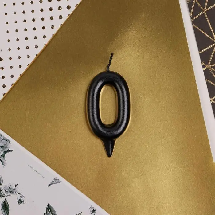 Свеча для торта, цифра «0», чёрная, 3 х 6 см Свеча для торта, цифра «0», чёрная, 3 х 6 см