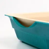 Туалет для кошек, 36&times;25&times;9 см, глубокий, с сеткой, пластик, бирюзовый, бежевый