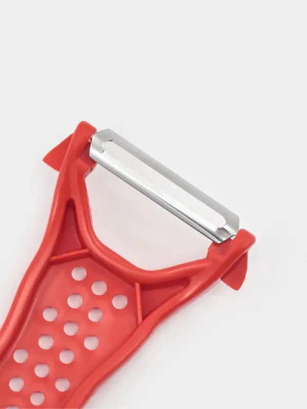 Овощечистка двухсторонняя Libra Plast &laquo;Скраб&raquo;, 18 см, красная