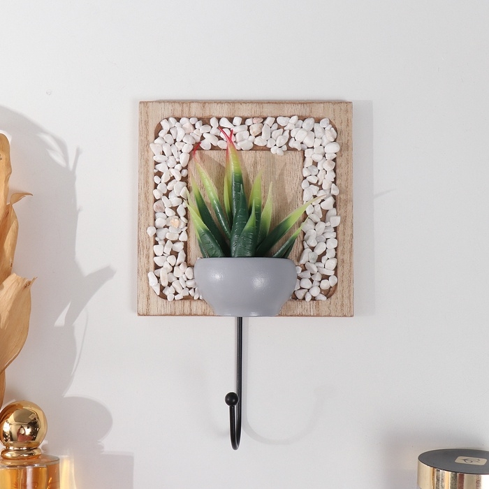 Крючок декоративный дерево Крючок декоративный дерево "Кактус в горшочке" 3х13х20 см