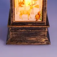 Светодиодная фигура &laquo;Фонарь с оленем&raquo; 5.5&times;13&times;5.5 см, пластик, батарейки AG13&times;3 (в комплекте), свечение тёплое белое
