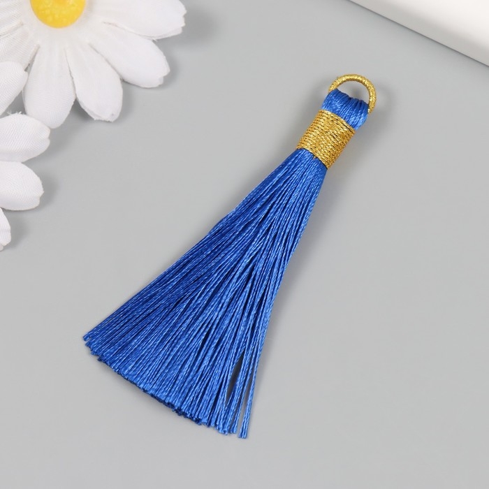 Декор для творчества текстиль Декор для творчества текстиль "Кисть. Оливия" синий набор 2 шт 8х1,2 см