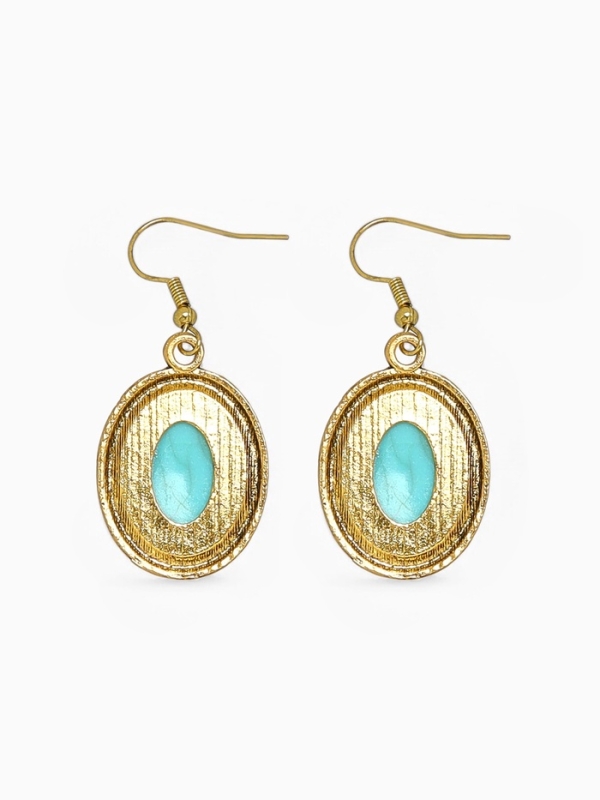 Серьги «Бирюзовый мир» круг, цвет голубой в чернённом серебре Серьги «Бирюзовый мир» круг, цвет голубой в чернённом серебре