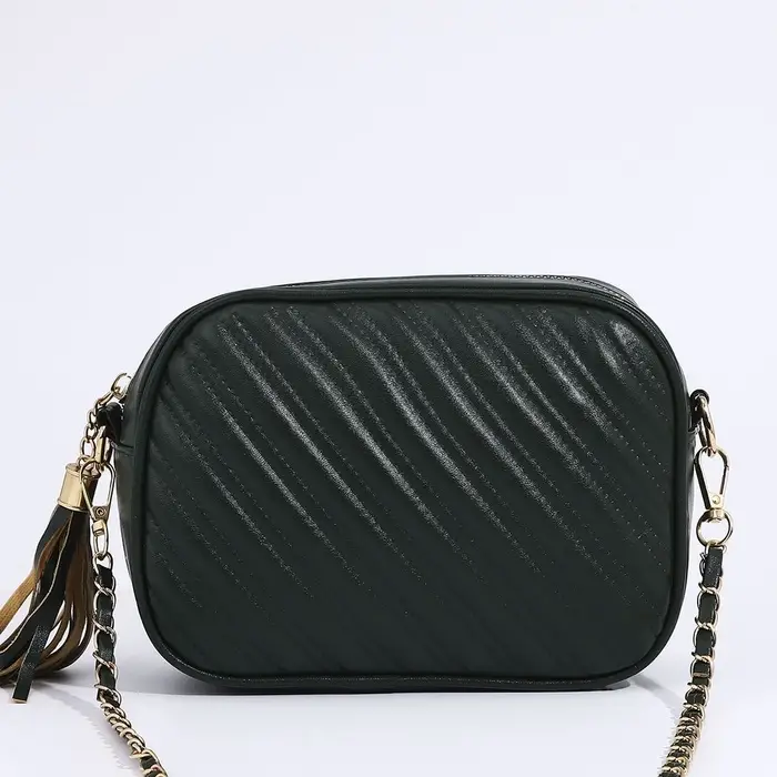 Сумка женская кросс-боди на молнии, 21&times;7&times;14 см, зелёный