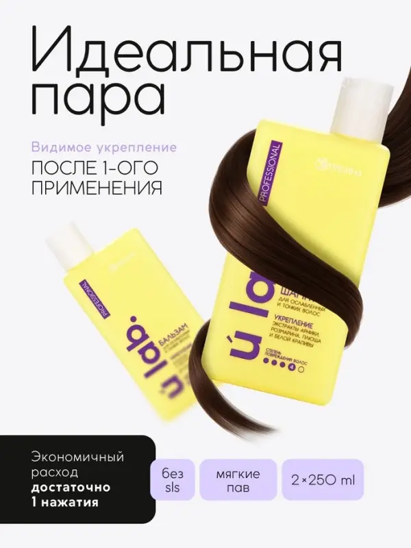 Подарочный набор &laquo;Укрепление&raquo;: шампунь 250 мл, бальзам 250 мл, URAL LAB