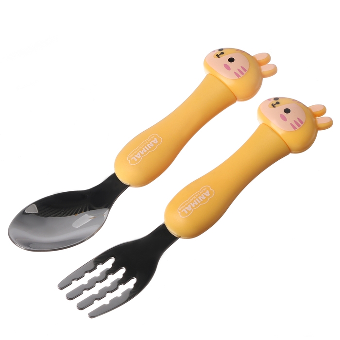 Набор детских столовых приборов в футляре «Тигрята», вилка, ложка Набор детских столовых приборов в футляре «Тигрята», вилка, ложка
