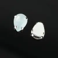 Стразы пришивные &laquo;Капля&raquo;, в цапах, 10&times;14 мм, 20 шт., белые