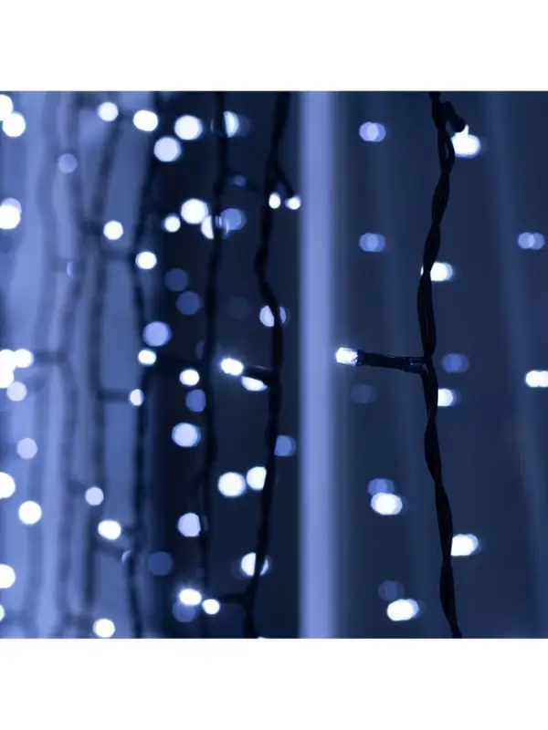 Гирлянда &laquo;Занавес&raquo; 2&times;3 м, IP44, УМС, тёмная нить, 760 LED, свечение белое, 220 В
