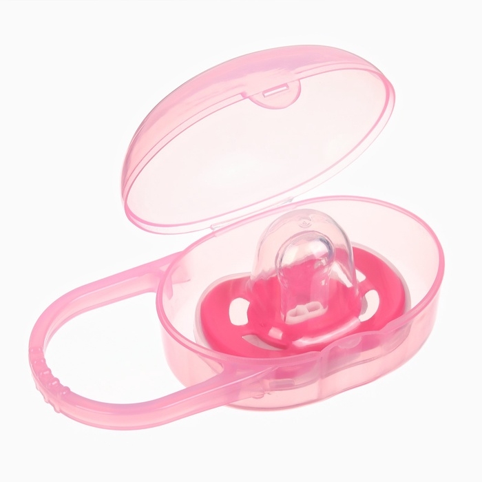 Соска - пустышка анатомическая Крошка Я  Соска - пустышка анатомическая Крошка Я "Для девочки" от 6 мес., 2 шт., держатель 1 шт. + контейнер