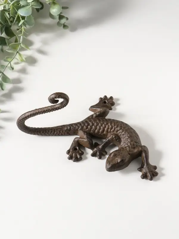 Крючок настенный &laquo;Ящерица&raquo;, ключница декоративная, чугун, 20&times;15&times;11 см