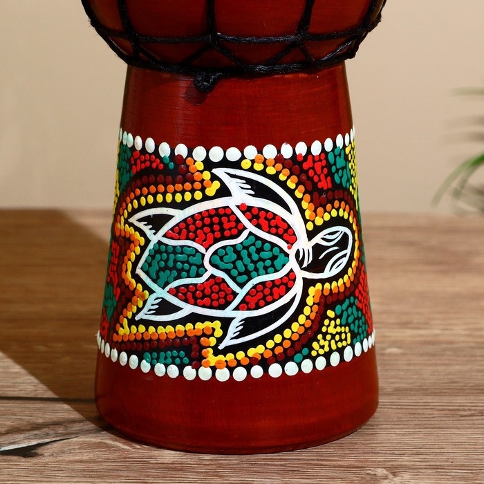 Сувенирный музыкальный инструмент Сувенирный музыкальный инструмент "Барабан Джембе Разноцветный" 13x13x24 см, МИКС