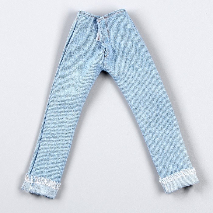 Джинсы для кукол мужчин, длина — 18 см, цвет голубой