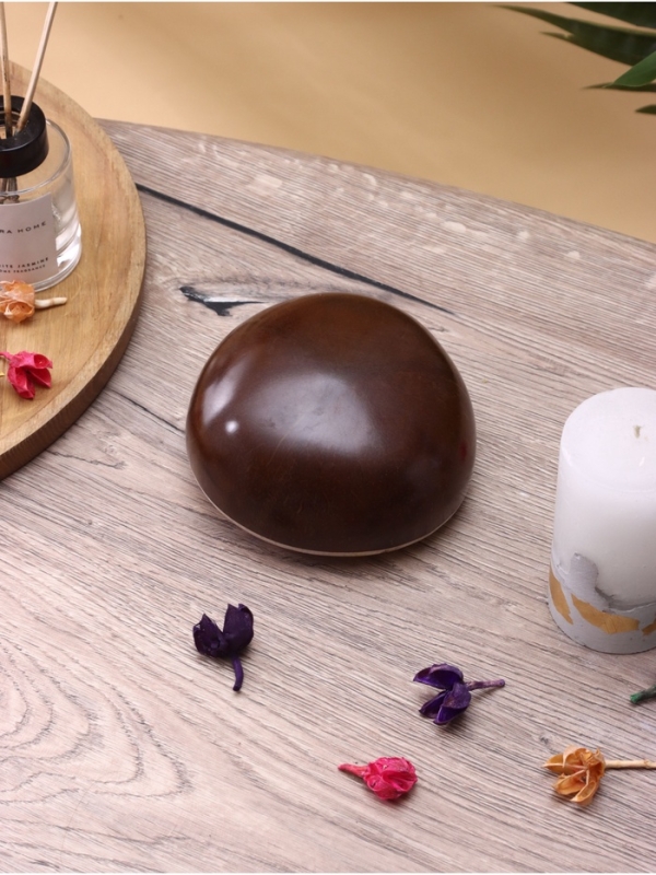 Сувенирный музыкальный инструмент "Калимба" кокос, 15х15х7 см