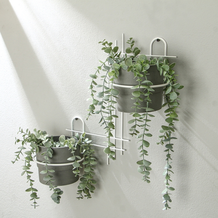 Подвес для кашпо, настенный, d = 16 см, белый, &laquo;Прямая-2&raquo;