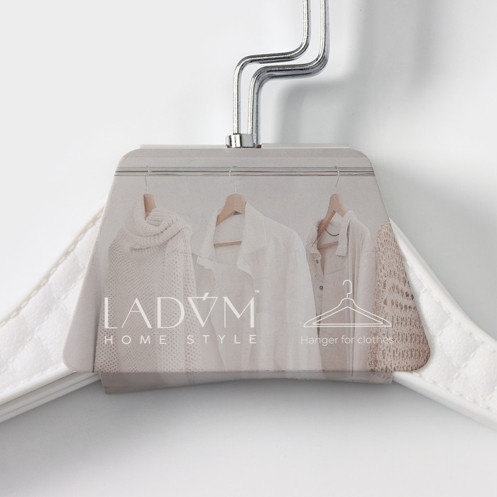 Плечики - вешалки для одежды LaDо́m Eliot, 44×24 см, 3 шт, широкие плечики, цвет белый Плечики - вешалки для одежды LaDо́m Eliot, 44×24 см, 3 шт, широкие плечики, цвет белый