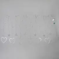 Гирлянда &laquo;Бахрома&raquo; 2.4&times;0.9 м с насадками &laquo;Сердце&raquo;, IP20, прозрачная нить, 186 LED, свечение белое, 8 режимов, 220 В