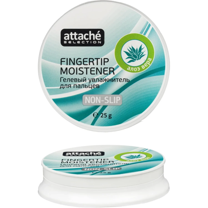 Подушка для смачивания пальцев гелевая гелевая Attache Selection Алоэ Вера,
