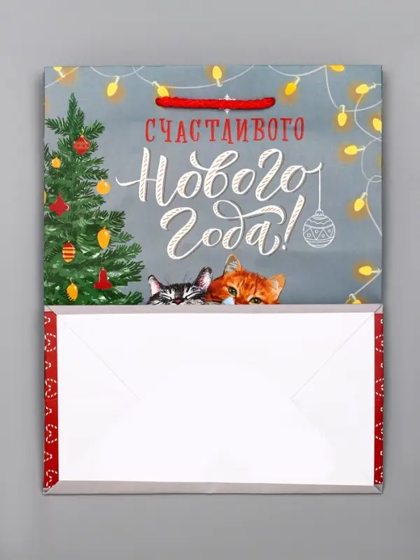 Пакет подарочный новогодний ламинированный, «Новогодние шары» , 18×10×22.3 см