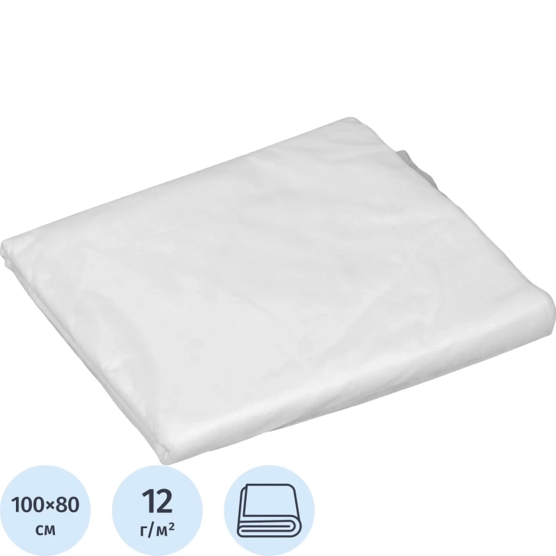 Простыня 100x80, смс, белый, Стандарт, 50шт/уп, 00-976