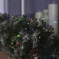 Гирлянда &laquo;Нить&raquo; 10 м, IP44, тёмная нить, 100 LED, свечение мульти, 8 режимов, 220 В