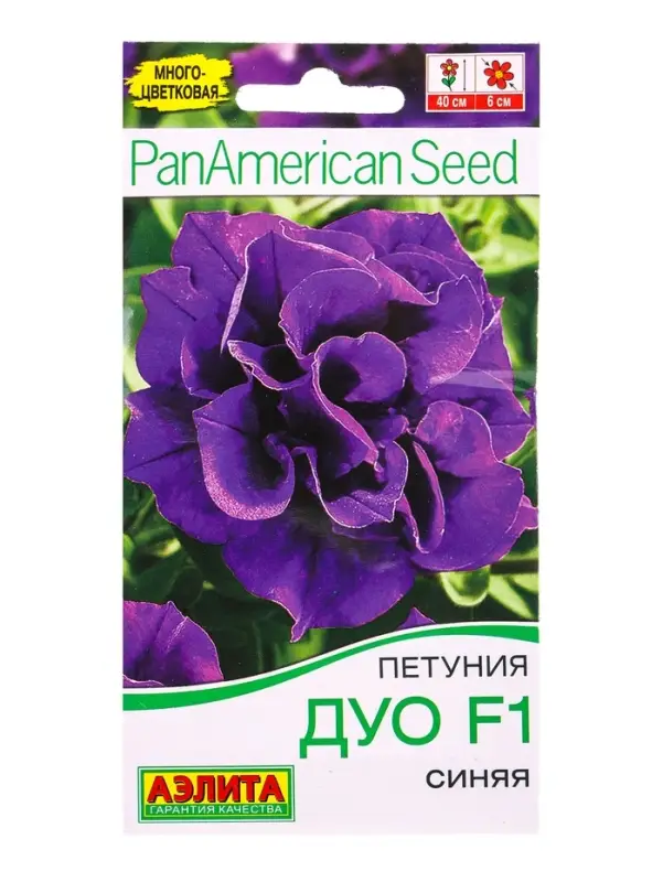 Семена цветов Петуния Дуо F1 синяя многоцветковая махровая (драже) PanAmerican, Ц/П,5 шт. Семена цветов Петуния Дуо F1 синяя многоцветковая махровая (драже) PanAmerican, Ц/П,5 шт.