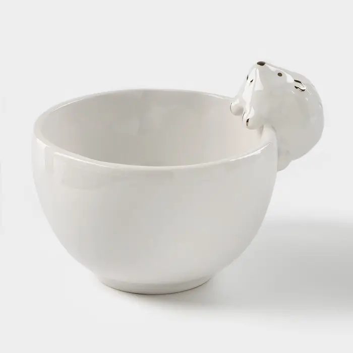 Салатник Доляна &laquo;Ёжик в золотом&raquo;, 300 мл, 12.5&times;10.2&times;8.7 см, белый