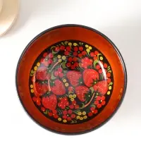 Салатник деревянный хохлома &laquo;Ягодка&raquo;, 16&times;16&times;9 см