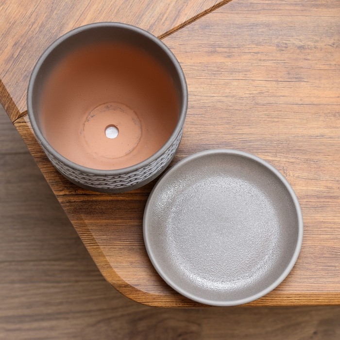 Горшок цветочный Горшок цветочный "Хоккайдо" серый бук №2 1,73 л