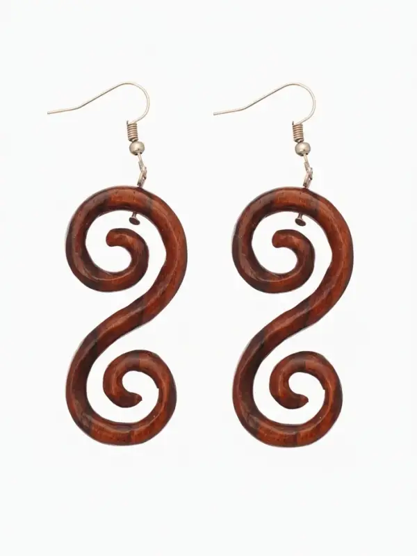 Серьги &laquo; Спираль&raquo;, дерево соно