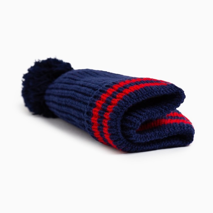 Шапка MINAKU с помпоном, р-р 50-52, цв. синий Шапка MINAKU с помпоном, р-р 50-52, цв. синий