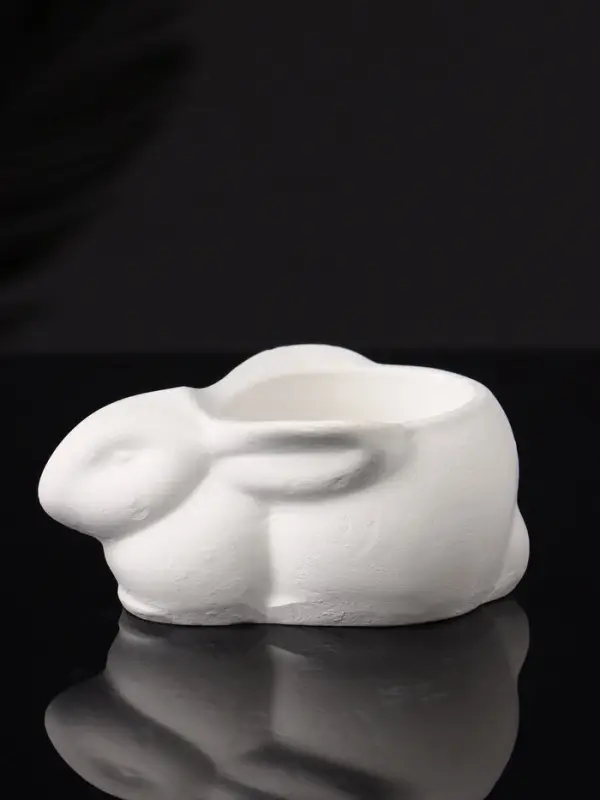 Подсвечник  Подсвечник "Заяц" 9х6х4 см, натуральный, гипс