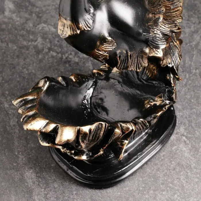 Подставка под бутылку "Павлин" черная, 16х14х37см