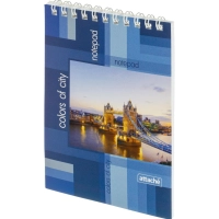 Блокнот Attache Economy Города А6 40л. разноцв.,клетка,спираль (105х145мм)