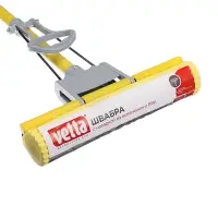 Швабра с отжимом и сменной насадкой ПВА тм VETTA, телеск. ручка 120см, 1 ряд роликов