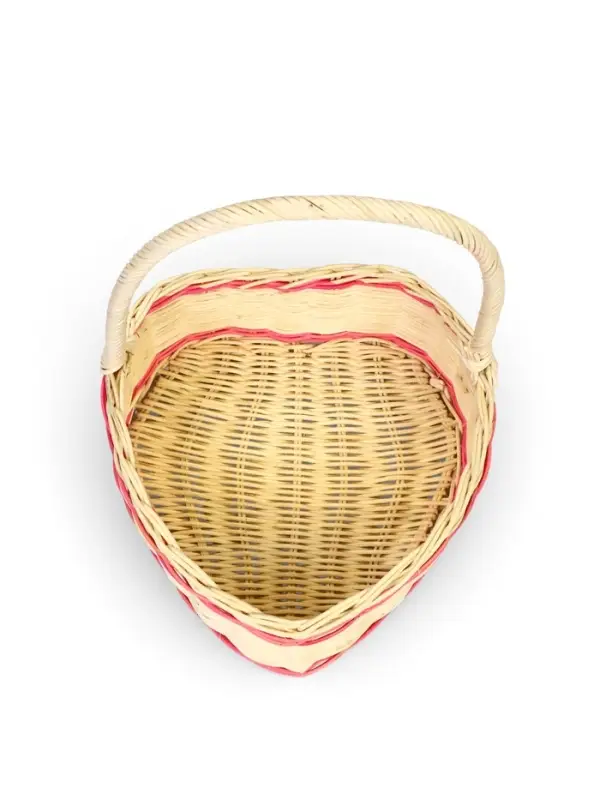 Корзина плетёная для хранения &laquo;Сердце&raquo;, лоза, с ручкой, кукуруза, набор 3 шт.