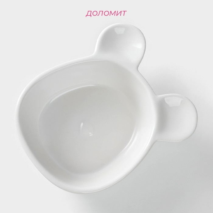 Конфетница керамическая Доляна «Мишка Отто», 290 мл, 15×12×5 см, цвет белый Конфетница керамическая Доляна «Мишка Отто», 290 мл, 15×12×5 см, цвет белый