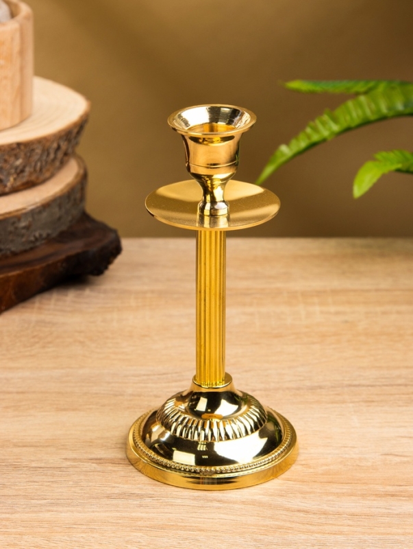 Подсвечник, латунь 7,5х7,5х15 см Подсвечник, латунь 7,5х7,5х15 см