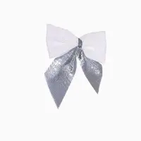 Ёлочные игрушки 12 шт. &laquo;Зимнее волшебство. Бант&raquo; пластик, 5.5&times;5 см, серебристо-белый