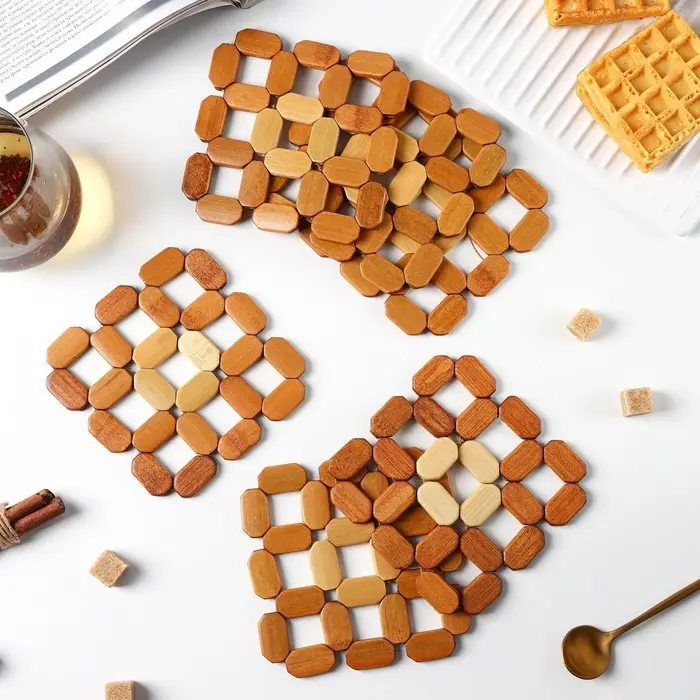 Подставка под горячее Доляна «Бамбук», под кружку, бамбук, 12×12 см Подставка под горячее Доляна «Бамбук», под кружку, бамбук, 12×12 см