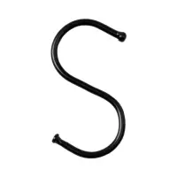 Крючок S-образный, d=3.2 мм, L=6.4 см, чёрный