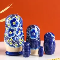 Матрёшка дерево «Марина», гжель, 5-кукольная, 19 см Матрёшка дерево «Марина», гжель, 5-кукольная, 19 см