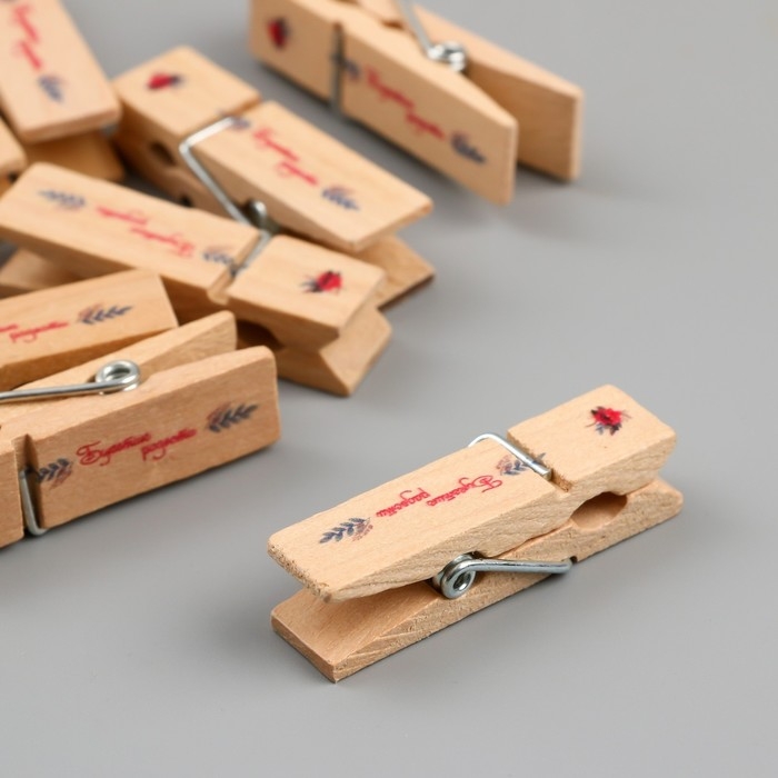 Декор для творчества дерево Декор для творчества дерево "Прищепка - Букетик радости" набор 10 шт