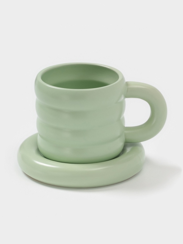 Чайная пара Доляна «Зефир», 350 мл, керамика, зелёная Чайная пара Доляна «Зефир», 350 мл, керамика, зелёная