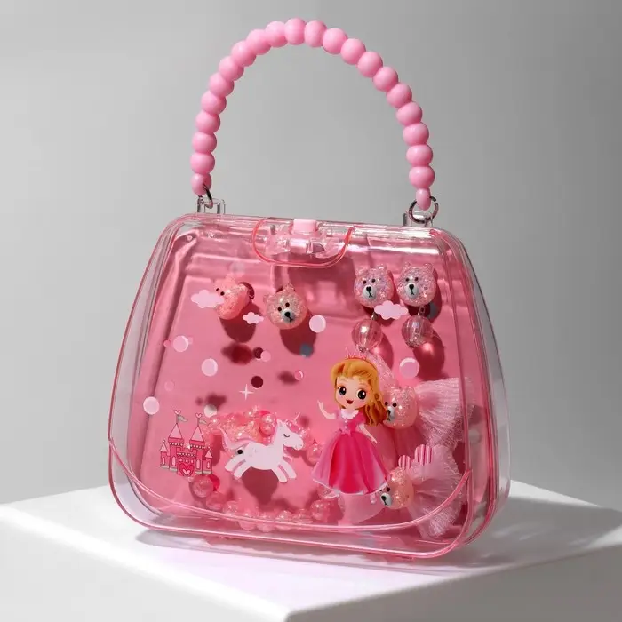 Комплект детский «Выбражулька» 7 предметов: 2 резинки, 2 заколки, браслет, клипсы, кольцо, мишки, цвет розовый Комплект детский «Выбражулька» 7 предметов: 2 резинки, 2 заколки, браслет, клипсы, кольцо, мишки, цвет розовый